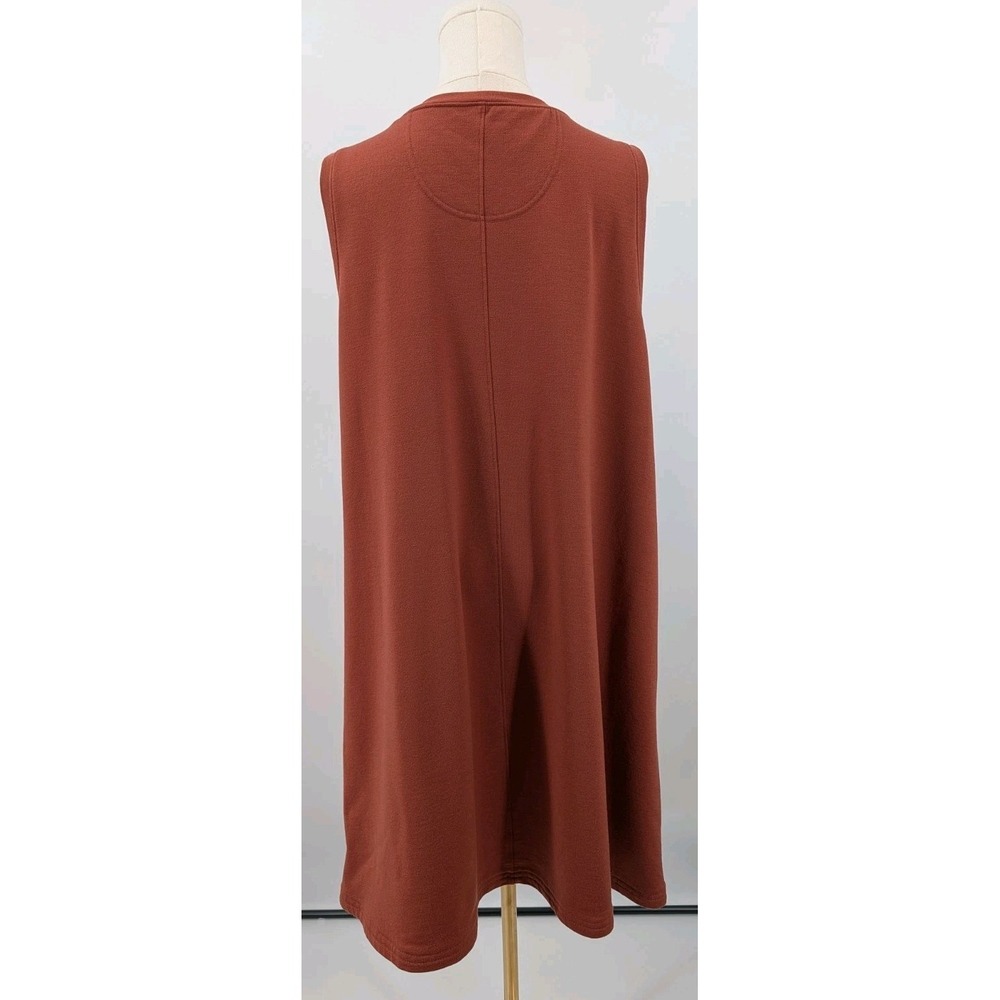 Wool& Sierra Tank Swing Shift Dress Size XL Rust Merino Wool Stretch Luxury - Picture 6 of 6